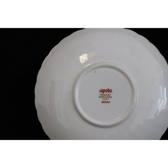Vintage Spode Midas Bone China England 2" Demitasse Saucer Y8157 Gold Rib - Picture 3 of 4